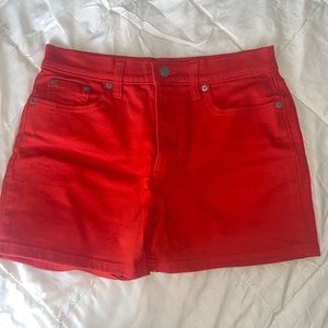 NWOT Banana Republic Red High Rise Jean Shorts (Size 27/4)